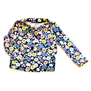 CARTERS Stretchy Shirt Blue Multicolored Flowers 12 Months Polyester